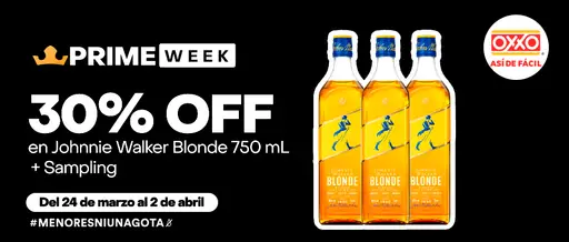 30% off en Johnnie Walker Blonde 750 mL + Sampling