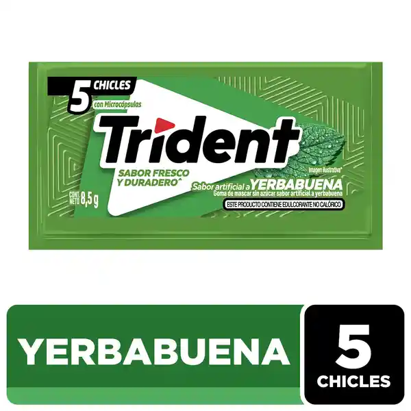 Chicles Trident Sabor Yerbabuena 8.5 g