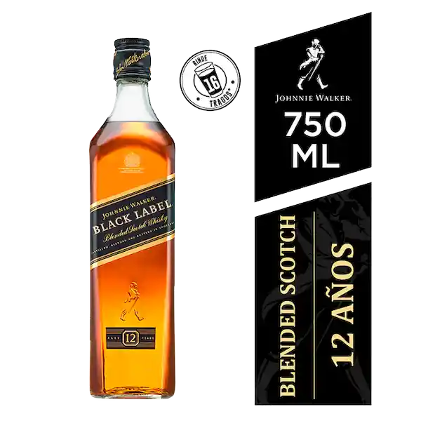 Johnnie Walker Whisky 12 años Botella 750ml