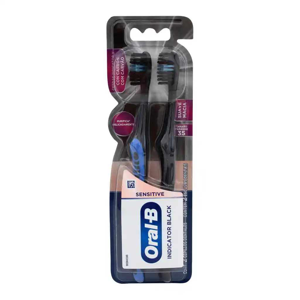 Oral-B Pack Cepillo Dental Indicator Black Charcoal Suave