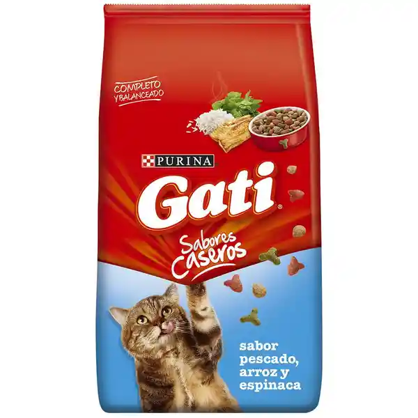 Gati Alimento Para Gato Seco Adulto Pescado Arroz Espinaca