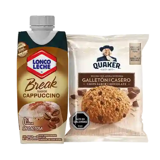 Combo Desayuno Leche Break Capuccino 250 mL + Galletón Quaker