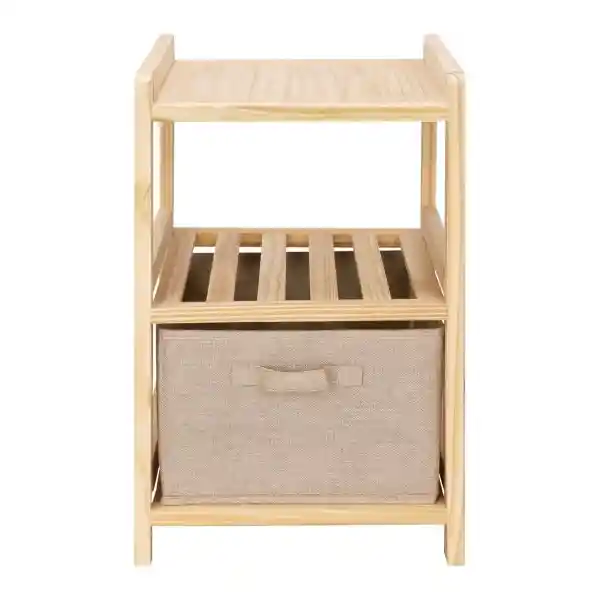 Velador Dos Niveles Con Cajón Textil Casaideas