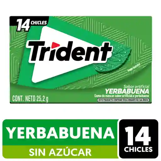 Chicle Trident sin Azúcar de Yerbabuena