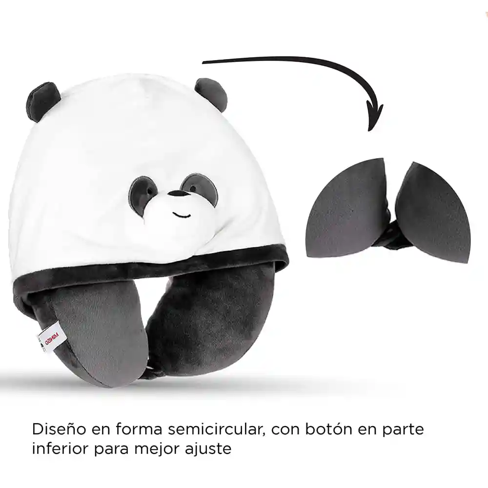 Miniso Almohada Para Viaje Con Capucha, Panda.
