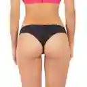 Bikini Calzón Tanga Costura Invisible Negro Talla 16 Samia