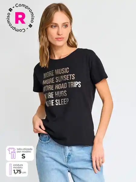 Index Polera Manga Corta Party H B Ess Negro S S25