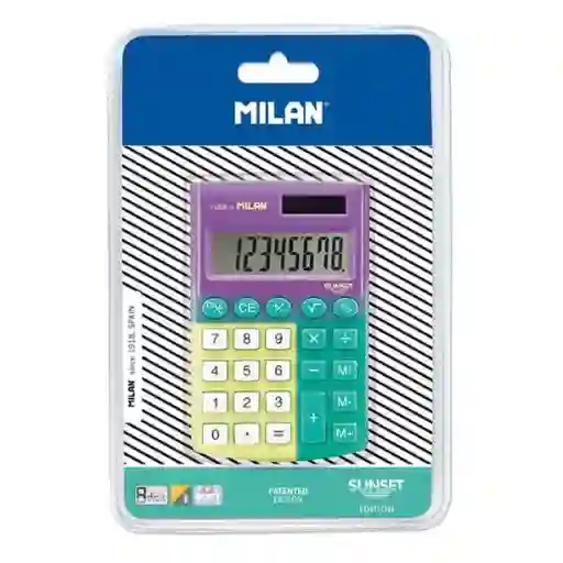 Milan Calculadora 8 Dígitos Pocket Sunset Turquesa