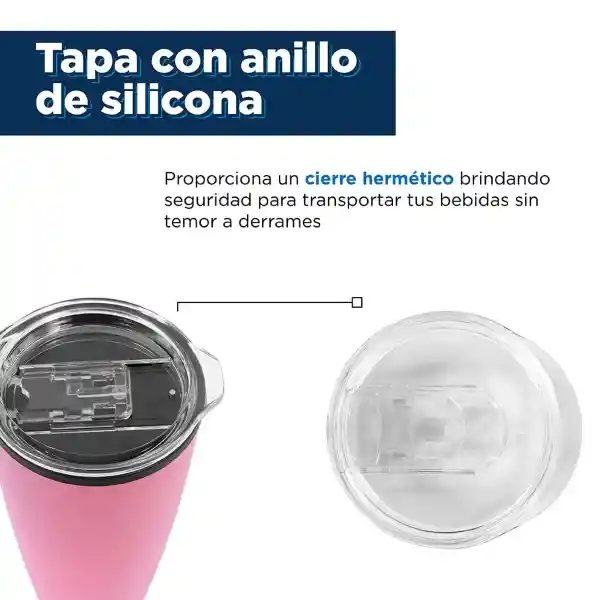 Miniso Vaso de Acero Inoxidable Para Coche Rosa 500 mL