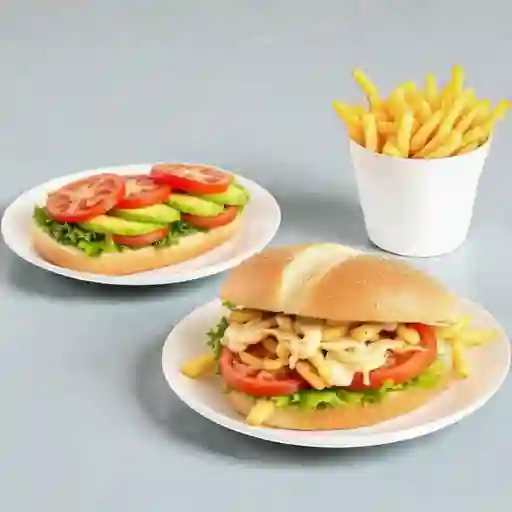 2 Sandwich Italiana + 1 Papa Frita Pequena