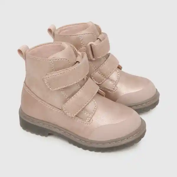 Botines Dos Velcros Metalizado Para Niña Rosado Talla 26 Colloky