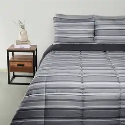 Plumón Micro 2 Plazas Líneas Gris PV25 Ripley Home