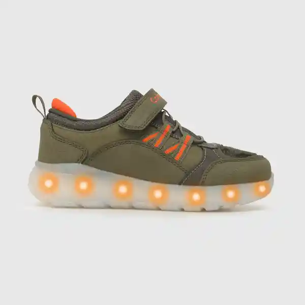 Zapatillas Luces Serpiente de Niño Verde Musgo Talla 30 Colloky