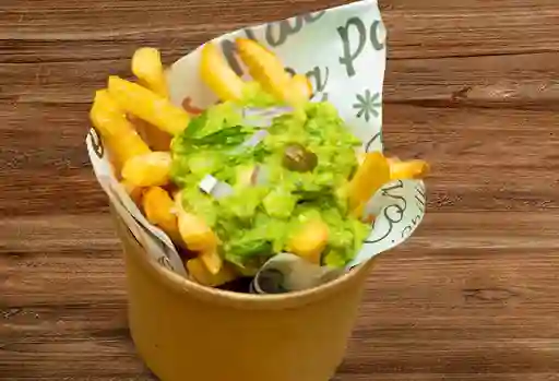 Papas fritas individual guacamole