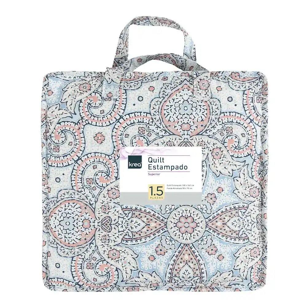 Quilt Krea 1.5 Plazas Estampado Superior Mosaic