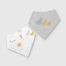 Pack Babero Estampado de Bebé Niña Gris Melange Talla U Colloky