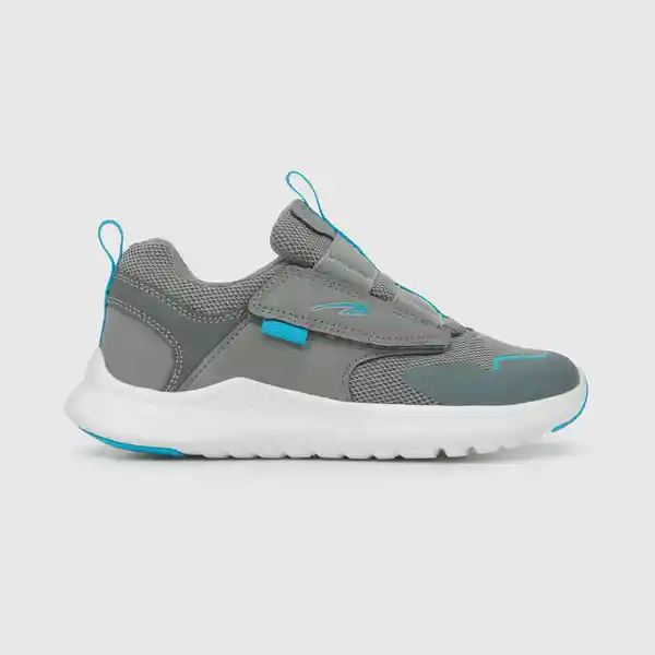 Zapatillas Deportiva Calce Fácil Niño Gris/Azul Talla 32 Colloky