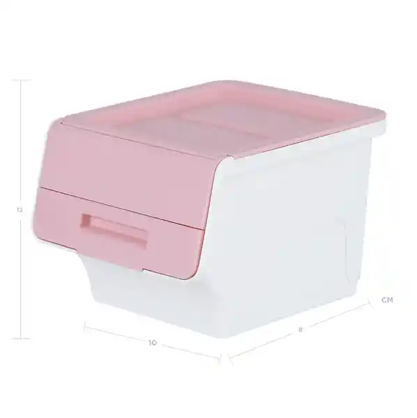 Organizador de Plástico Rosa Con Tapa Miniso