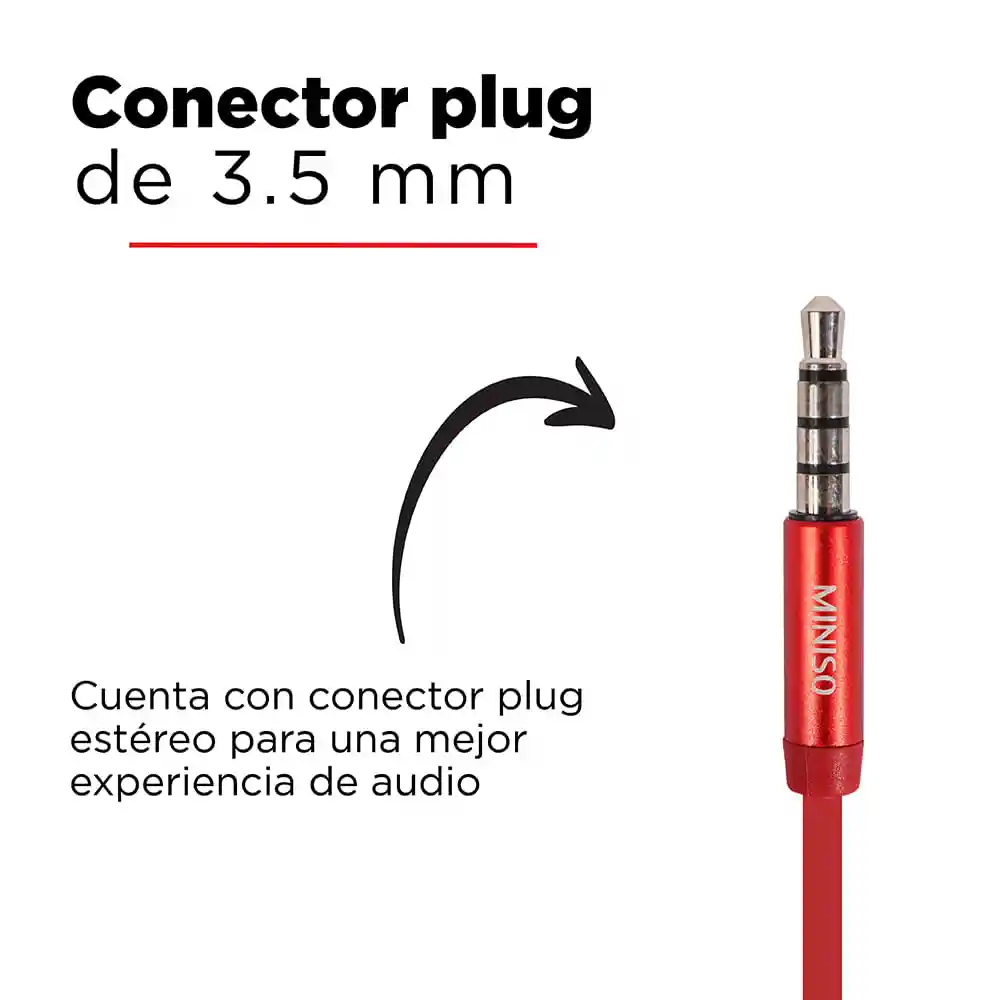 Miniso Audifonos De Cable Ge-12 Rojo