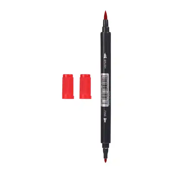 Miniso Plumón Acuarela - Doble Punta - Rojo - 16.8*1.2 Cm