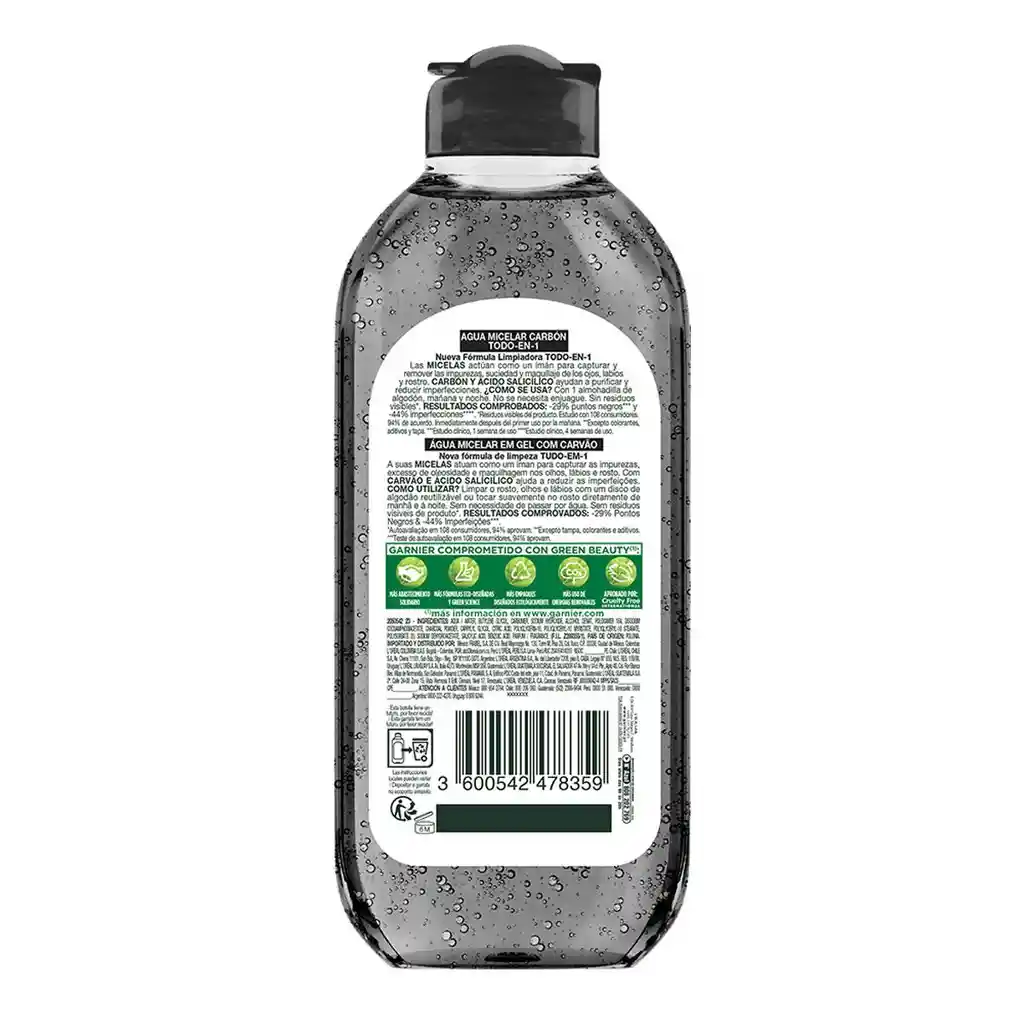 Garnier-Skin Active Agua Micelar Jelly Carbón