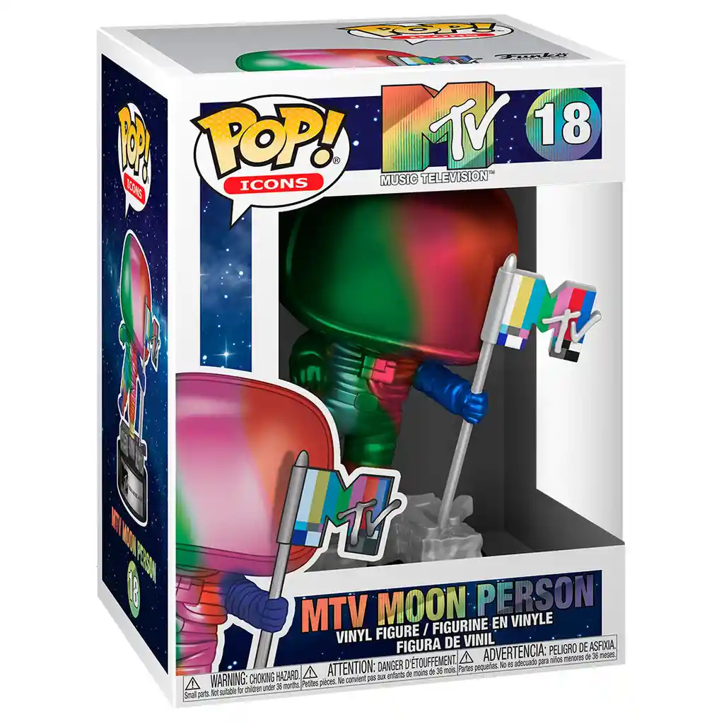 Funko Pop Figura Coleccionable Mtv Moon Person Rainbow 18