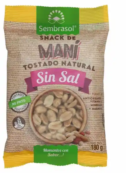 Sembrasol Maní Tostado Sin Sal natural