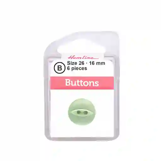 Botón Plástico Ojo De Pez Verde Lima 16 Mm 6 D Hb00426.12