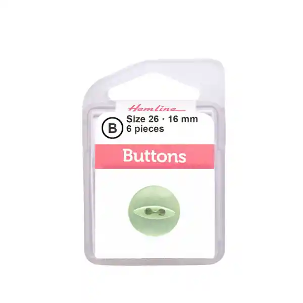 Botón Plástico Ojo De Pez Verde Lima 16 Mm 6 D Hb00426.12