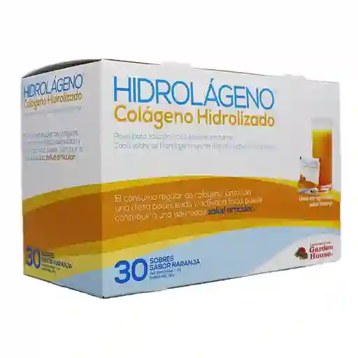 Colageno Hidrolizado Hidrolágeno Sabor Naranja 30 Sobres