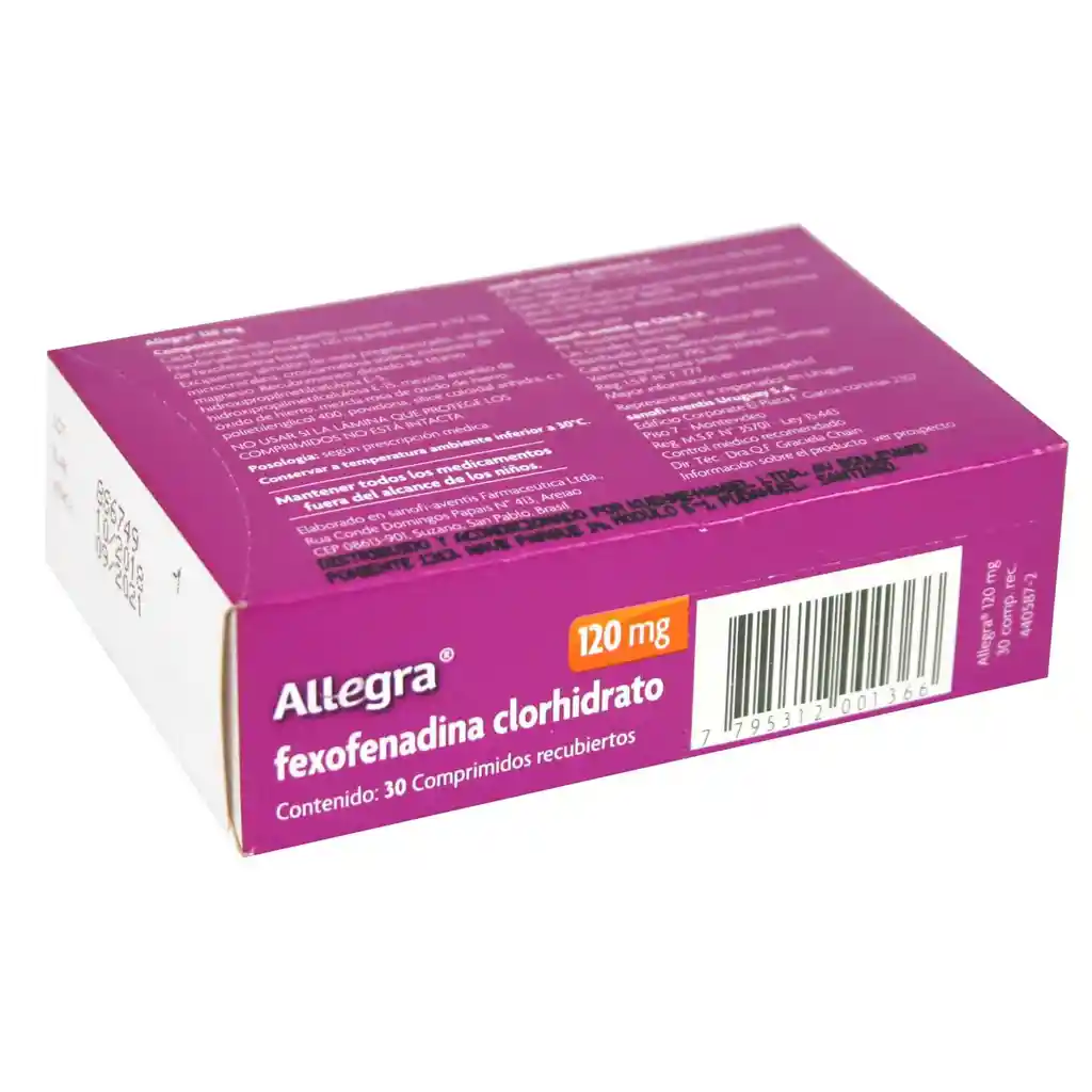 Allegra 120 Mg Caja X 30 Comprimidos Recubiertos