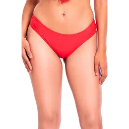 Bikini Calzón Con Drapeado Rojo Talla XL Samia