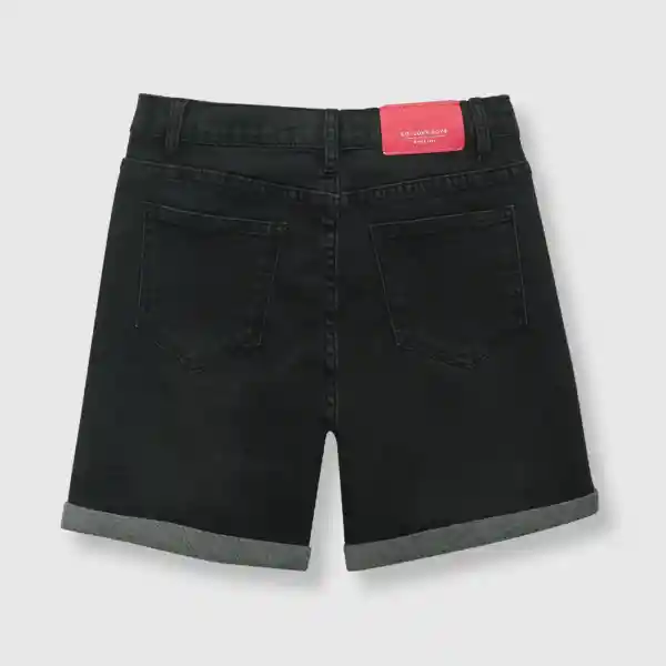 Bermuda Elasticado de Niño Negro Talla 6A Colloky