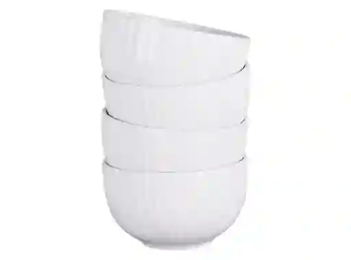 Set Ripley Home Líneas Dulceras Blanca Cerámica Porcelana 4 Piezas