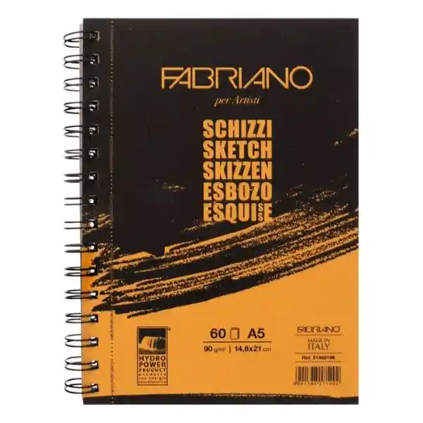 Fabriano Croquera Schizzi Espiral Lateral A5