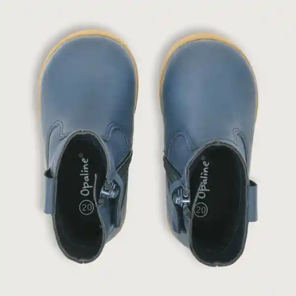 Booties de Niña Vaquera Brillo Con Cierre Azul Talla 22 Opaline