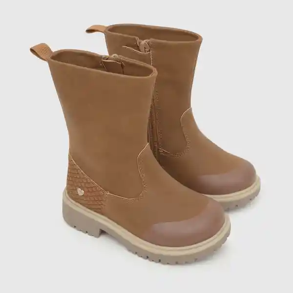 Botas Minimal Para Niña Café Talla 23 Colloky