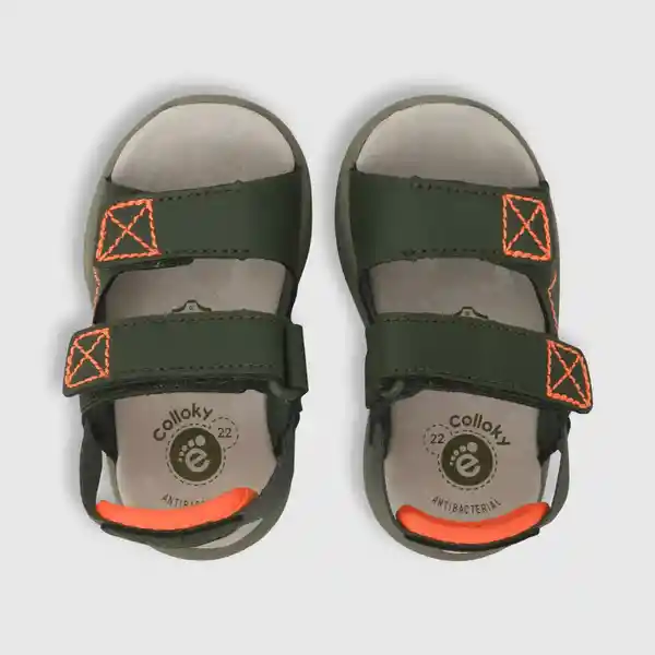 Sandalias Doble Ajuste Moss Niño Green/Naranja Talla 22 Colloky