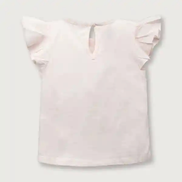 Polera Esencial Manga Corta de Niña Rosado Talla 18M Opaline