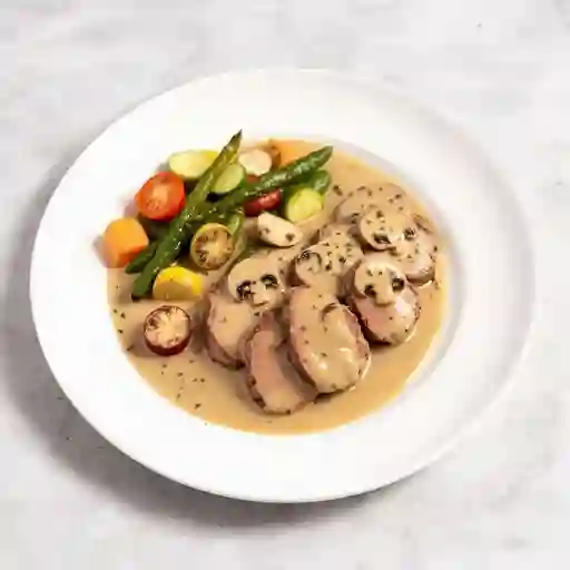 Lomo Con Salsa De Champinones