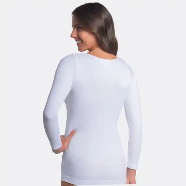 Polera Microfibra Cuello Redondo Blanco Caffarena
