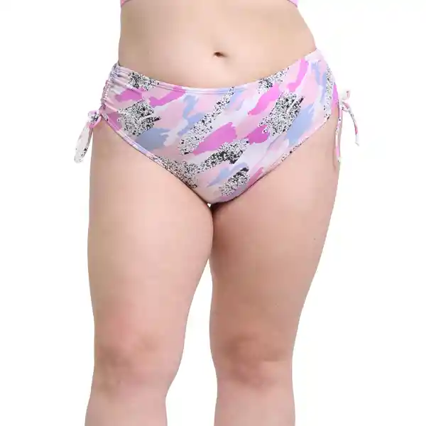 Bikini Calzón Cadera Ajustable Estampado Lila Talla XL Samia