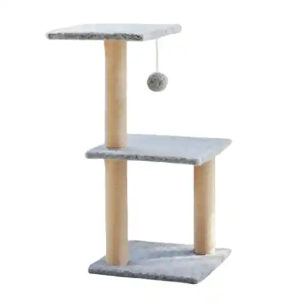 Urban Rascador Gato Árbol Escalada Madera Gris 35 x 35 x 64 cm