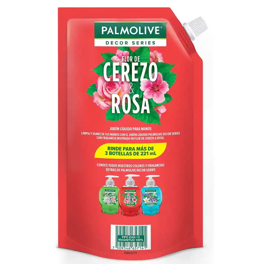Palmolive Jabón Líquido Cerezo & Rosa 800Ml
