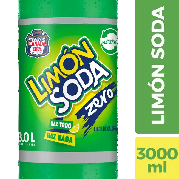 Canada Dry Limón Soda Bebida Gaseosa 3 L