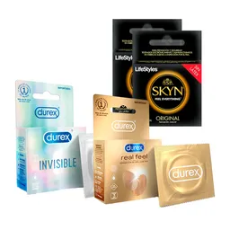 Combo Durex Preservativos - Condones Invisible 3 Unidades Durex