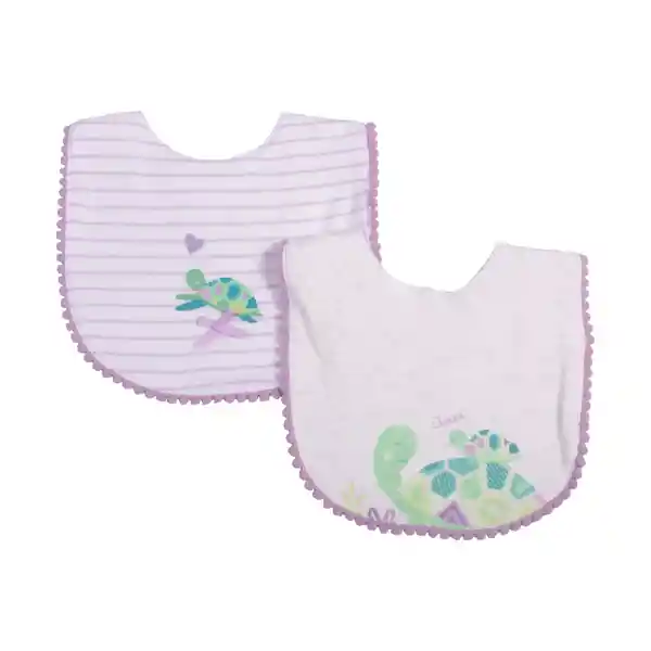 Set 2 Pzas Babero Niña Multicolor Pillín 12 M