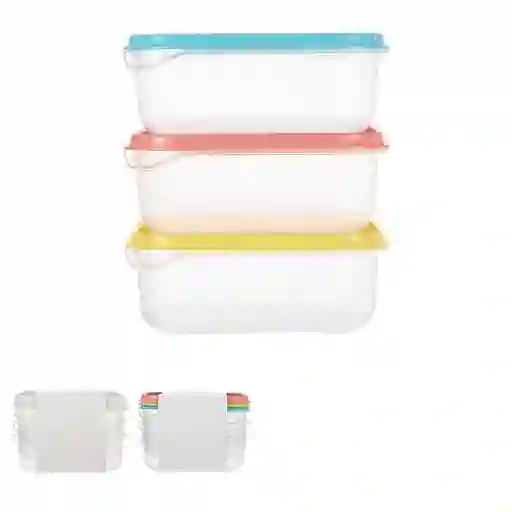 Miniso Set de Contenedor Plástico Color Mixto Capacidad 650 mL