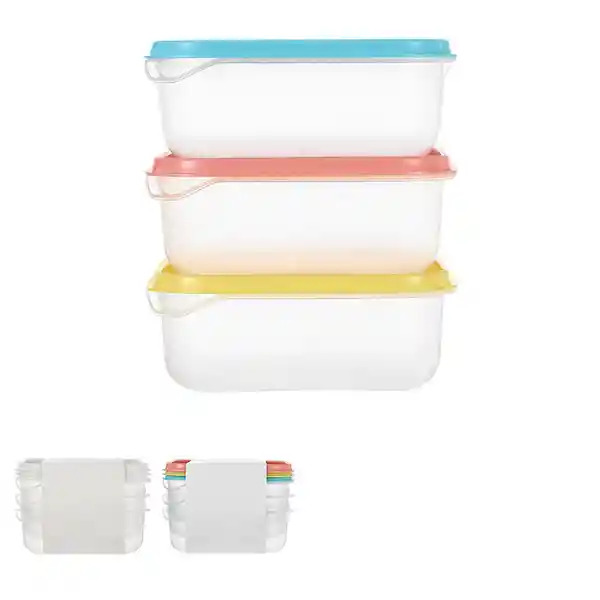 Miniso Set de Contenedor Plástico Color Mixto Capacidad 650 mL