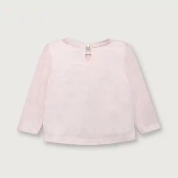 Polera Manga Larga Con Abertura Atrás Niña Rosado T. 3A Opaline